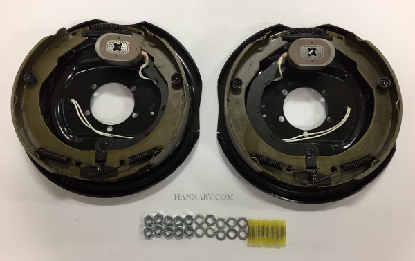12 Inch x 2 Inch Electric Trailer Brake Assemblies - 1 Left Hand and 1 Right Hand - Hardware and Con